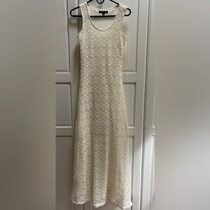 Sharagano Cream Textured Maxi Dress
